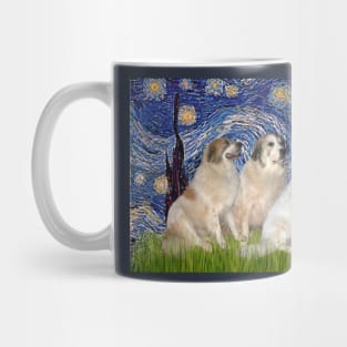 Starry Night Adapted to Include Three Great Pyrenees Dogs Mug